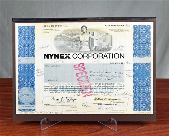 NYNEX Corporation Production Proof - AT&T Baby Bell - Rare