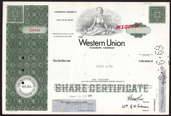 Western Union Telegraph Co Common Stock