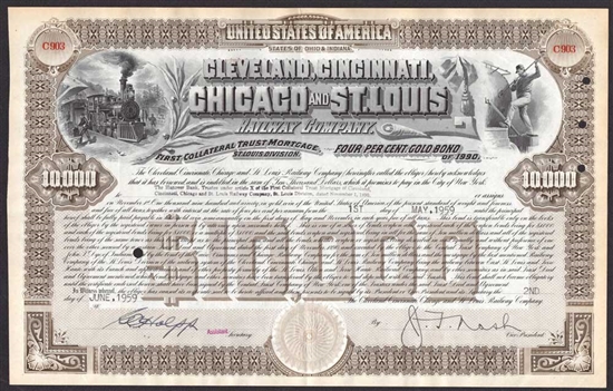 Cleveland, Cincinnati, Chicago & St. Louis Railway Co Gold Bond