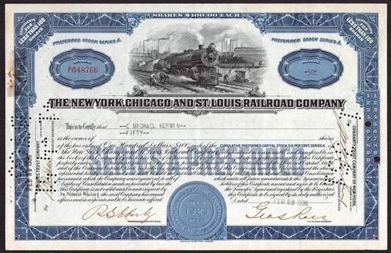 The New York, Chicago, and St. Louis Railroad Co - 1920s