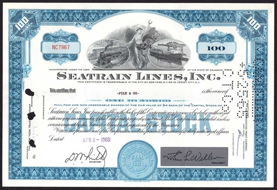 Seatrain Line, Inc. Stock Certificate