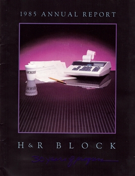 1985 H & R Block Annual Report