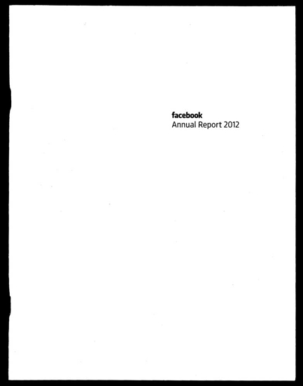 2012 Facebook Annual Report