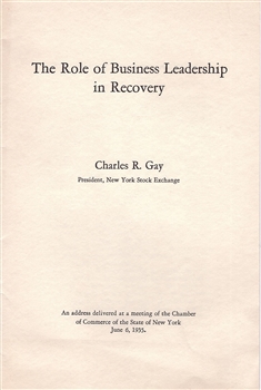 1935 NYSE "The Role of Business Leadership in Recovery" Booklet