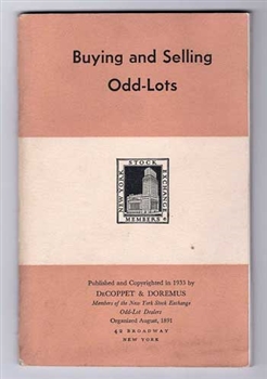 Buying and Selling Odd-Lots - 1933