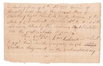 1777 Receipt for Blankets to the Continental Army