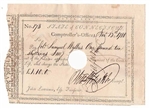 1788 Pay Table Note Issued to Colonel Samuel Wyllys Signed by Oliver Wolcott Jr.
