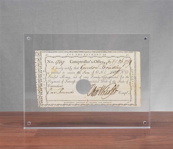 1789 Pay Table Note Signed by Oliver Wolcott Jr.