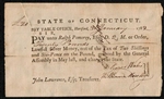 1782 State of Connecticut Note Signed by General Jedidiah Huntington