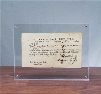 1781  State of Connecticut Note Signed by General Jedidiah Huntington
