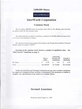 InterWorld Corp IPO Prospectus - 1999