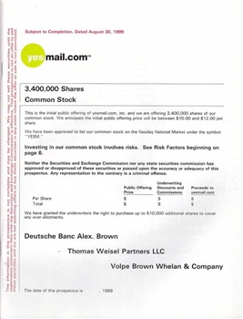 Yesmail.com IPO Prospectus - 1999