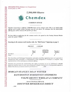 Chemdex IPO Prospectus - 1999