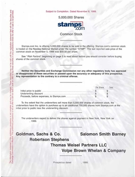 Stamps.com IPO Prospectus - 1999