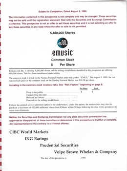 Emusic IPO Prospectus - 1999