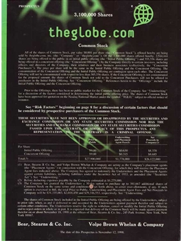 theglobe.com IPO Prospectus - 1998