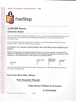 FreeShop IPO Prospectus - 1999