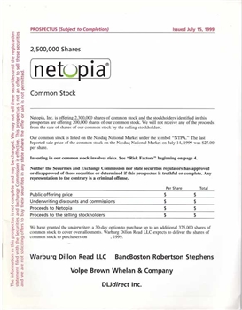 Netopia IPO Prospectus - 1999