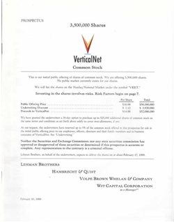 VerticalNet IPO Prospectus - 1999