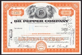Dr. Pepper Company Stock Certificate