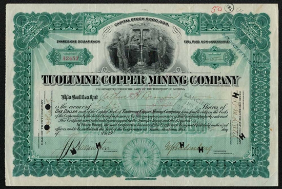 Tuolumne Copper Mining Company - 1918