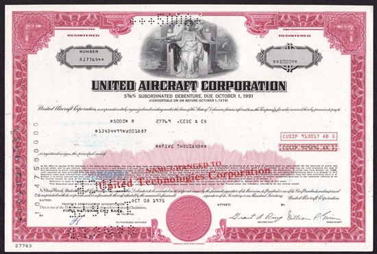 United Aircraft Corporation Bond