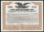 United Motel Management Corp Stock Certificate