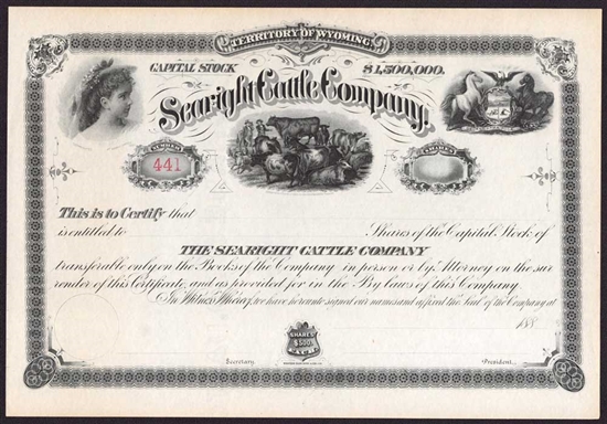 Searight Cattle Company  - Territory of Wyoming - 1880s