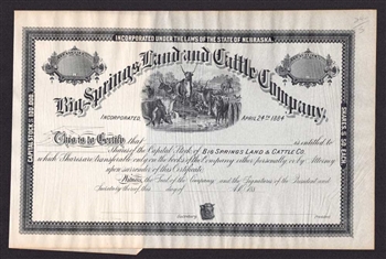 Big Springs Land and Cattle Company  - 1880s