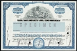 Wm. Wrigley Jr. Co  Specimen Stock Certificate  - Chewing Gum