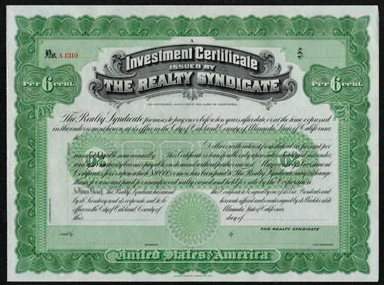 The Realty Syndicate Bond - Oakland CA