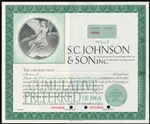 S.C. Johnson & Sons Specimen Stock Certificate - 1967