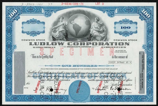 Crown Cork & Seal Specimen Stock Certificate