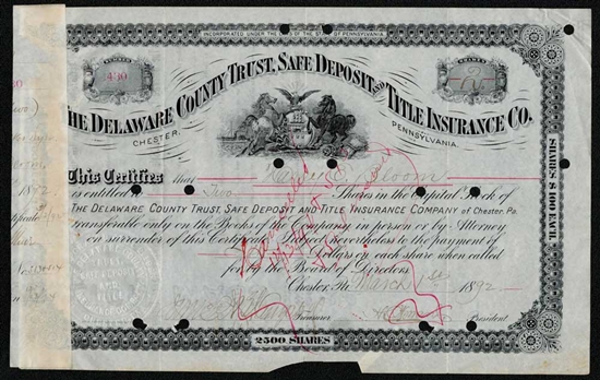 The Delaware County Trust, Safe Deposit and Title Insurance Co. - 1892