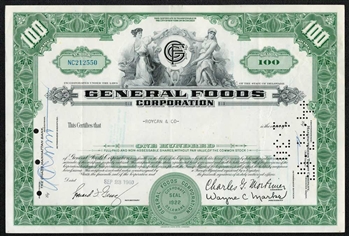 General Foods Corporation Stock Certificate