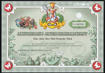 Achterbahn Aktiengesellschaft German Comic Strip Stock Certificate