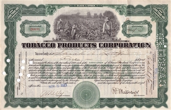 Tobacco Products Corporation Stock Certificate