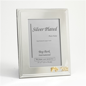 Silver Plated Bull & Bear Picture Frame