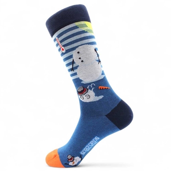 Snowman on the Heat: Embroidered Pima Cotton Socks