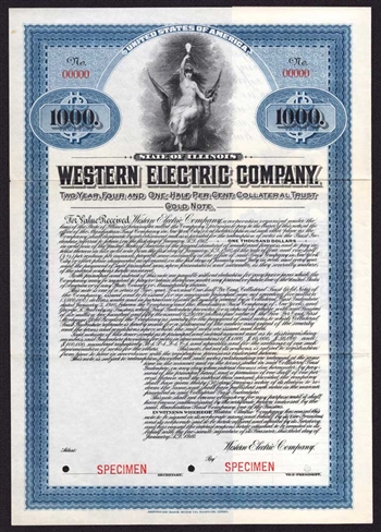 Western Electric Company Specimen Gold Bond