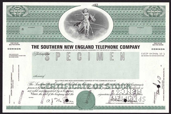 The Southern New England Telephone Company Specimen Stock