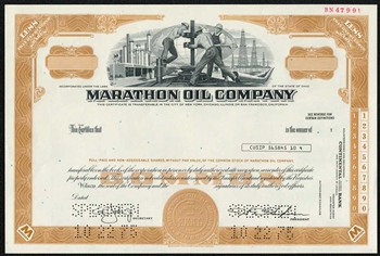 Marathon Oil Company Specimen Stock Certificate - 1975