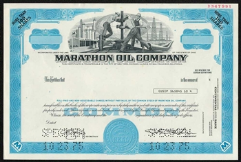 Marathon Oil Company Specimen Stock Certificate - 1975