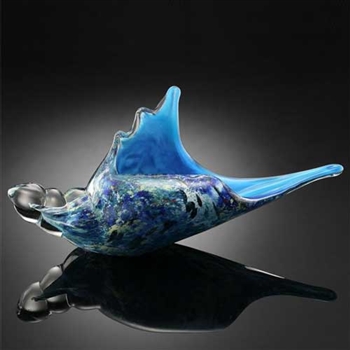 Art Glass Blue Murex Shell