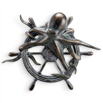Octopus and Ships Wheel Wall Plaque