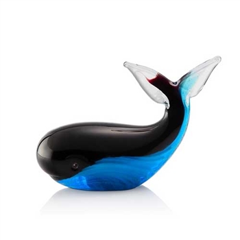 Art Glass Blue Whale - Glow in the Dark