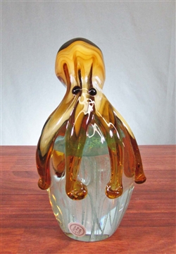 Art Glass Octopus and Jellyfish Paperweight