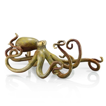 Tan Octopus Statue - Solid Brass