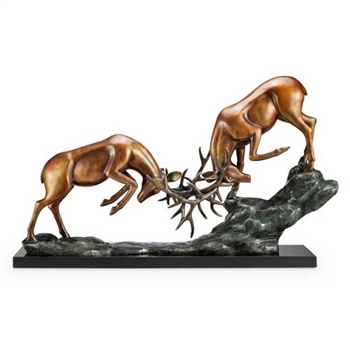 Clash of Antlers Elk Sculpture