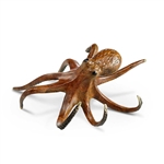 Lurking Octopus Sculpture - Hot Patina Brass